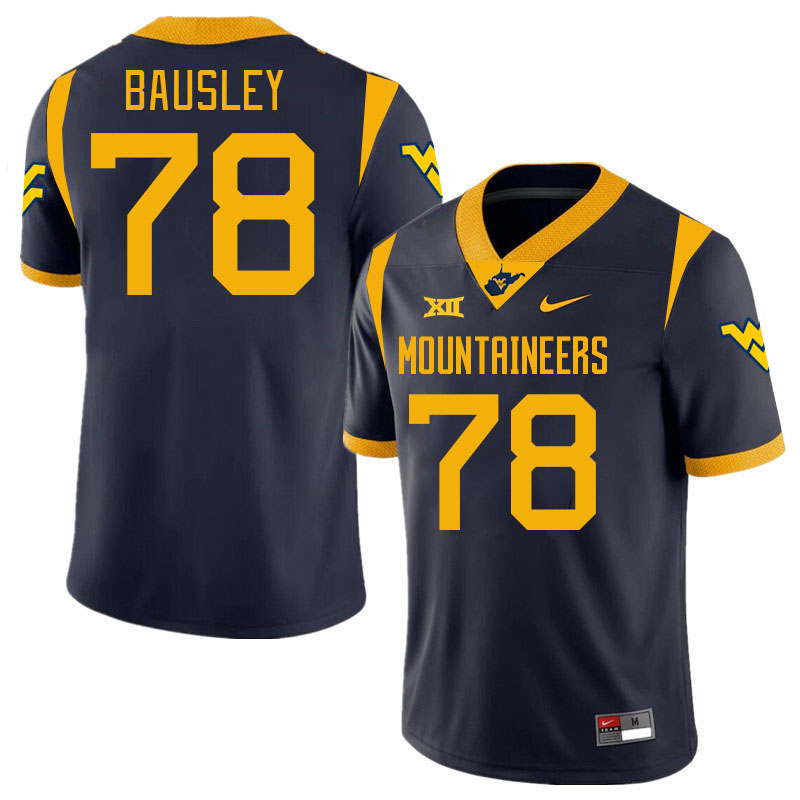 #78 Xavier Bausley West Virginia Mountaineers College 2024 New Uniforms Football Jerseys Stitched Sale-Navy